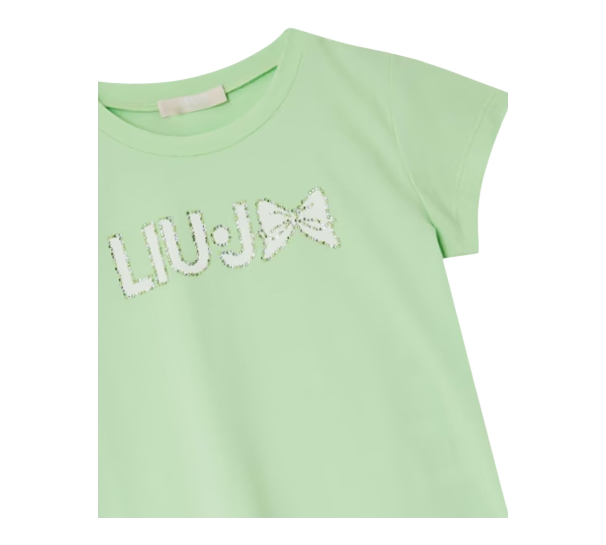 Liu Jo T-Shirt Girocollo Tinta Unita con Stampa per Bambina KA5081JXX VERDE LIU JO 