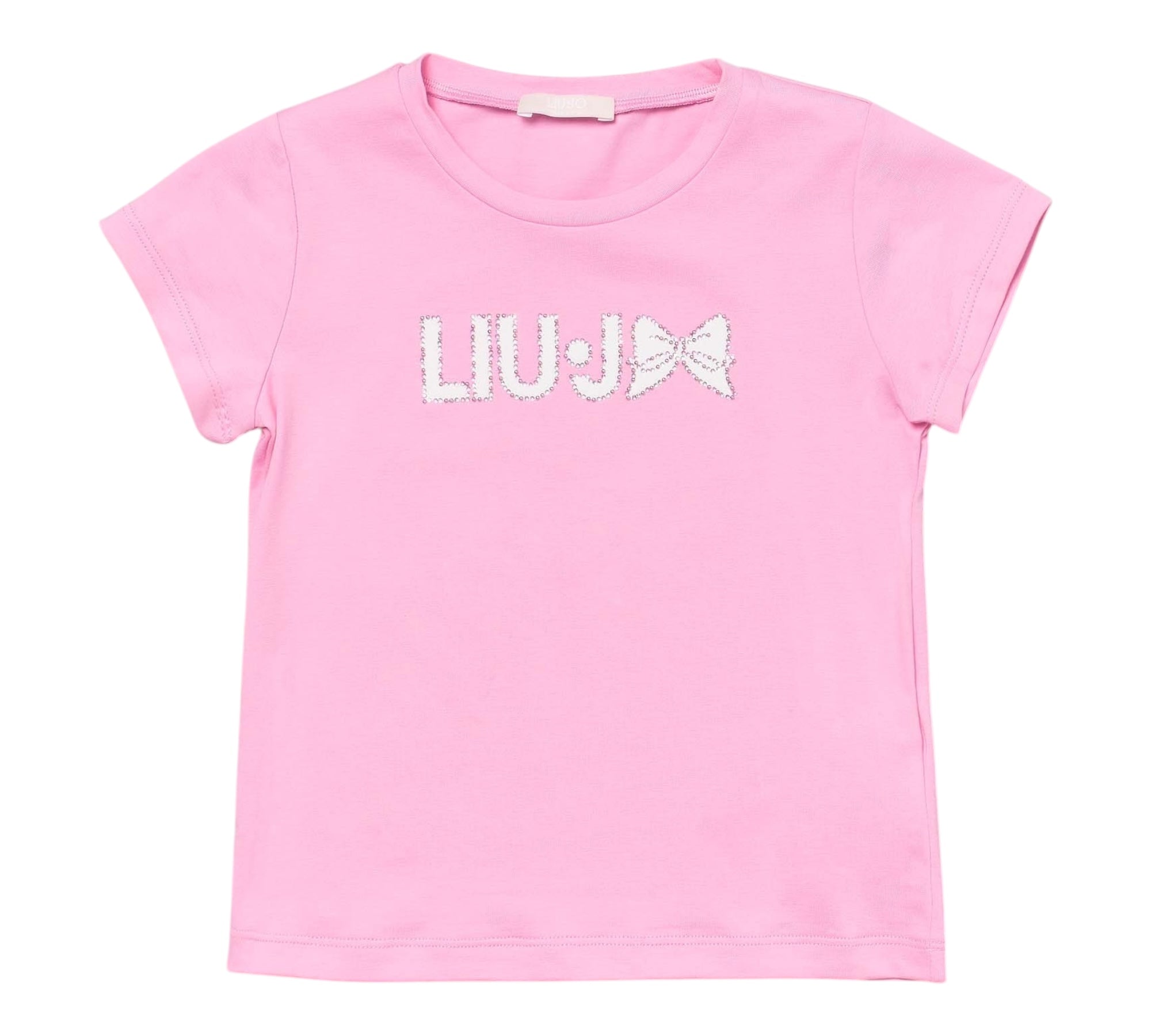 Liu Jo T-Shirt Girocollo Tinta Unita con Brillantini per Neonata KA5081NX ROSA LIU JO 