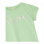 Liu Jo T-Shirt Girocollo Tinta Unita con Brillantini per Bambina KA5081XX VERDE LIU JO 