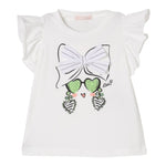 Liu Jo T-Shirt Girocollo Tinta Unita con Stampe per Neonata KA5084N BIANCO LIU JO 