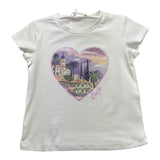 Liu Jo T-Shirt Girocollo Tinta Unita con Stampa E Brillantini per Neonata KA5093 BIANCO LIU JO 