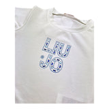 Liu Jo T-Shirt Girocollo Tinta Unita con Brillantini per Neonata KA5094NXX BIANCO LIU JO 