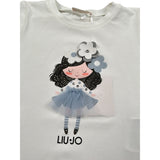 Liu Jo Shirt Girocollo tinta unita con Brillantini Bianco per Neonata KF5076 BIANCO LIU JO 