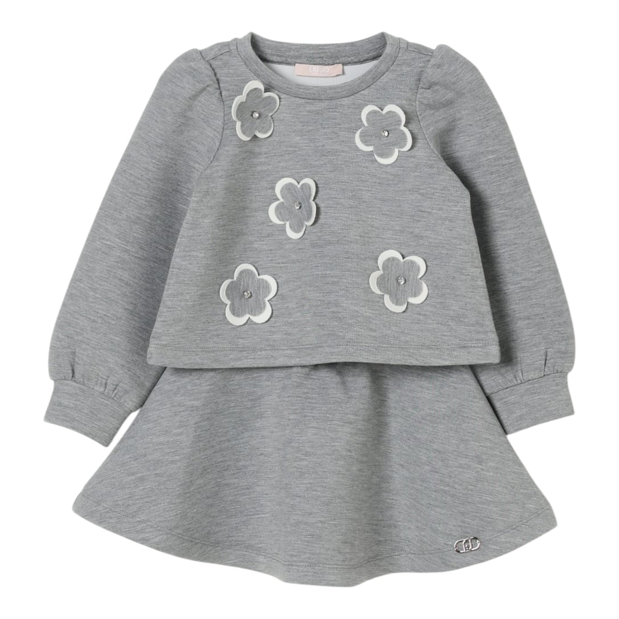 Liu Jo Completo 2 Pezzi Felpa-Pantalone tinta unita Grigio per Neonata KF5077 GRIGIO LIU JO 