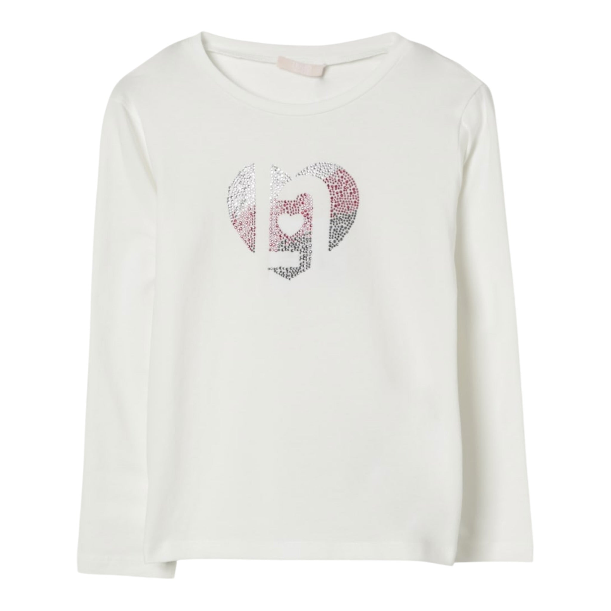 Liu Jo Shirt Girocollo tinta unita con Brillantini Bianco per Bambina KF5090 BIANCO LIU JO 