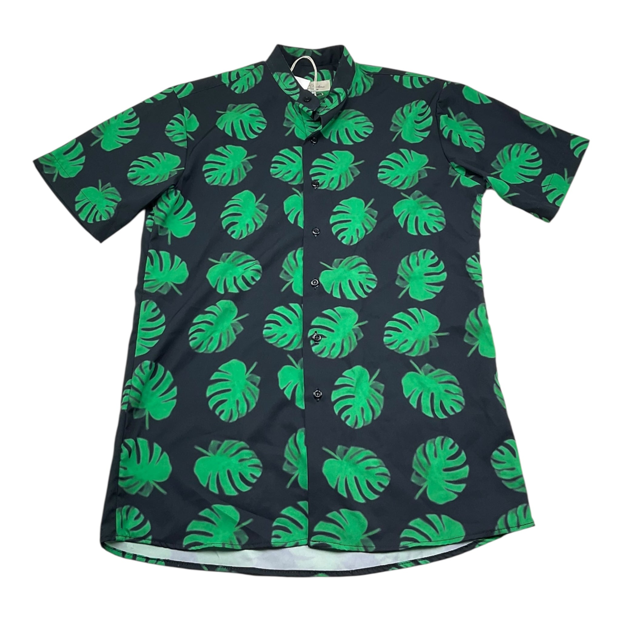 Louis Dieudonne' Camicia Tinta Unita Mezza Manica con Fantasia per Bambino LD01 NERO/VERDE LOUIS DIEUDONNE' 