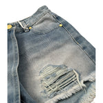 Lu Lu By Miss Grant Short In Denim tinta unita con Strappi Azzurro per Bambina LL2770 AZZURRO LU LU BY MISS GRANT 