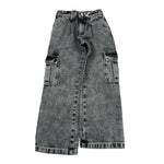Lu Lu By Miss Grant Jeans tinta unita Modello Cargo Grigio per Bambina LL3120 GRIGIO LU LU BY MISS GRANT 