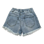Lu Lu By Miss Grant Short In Denim tinta unita con Elastico In Vita Azzurro per Bambina LL3376 AZZURRO LU LU BY MISS GRANT 