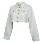 Lu Lu By Miss Grant Giubbino In Denim Tinta Unita per Bambina LL3377 BIANCO LU LU BY MISS GRANT 