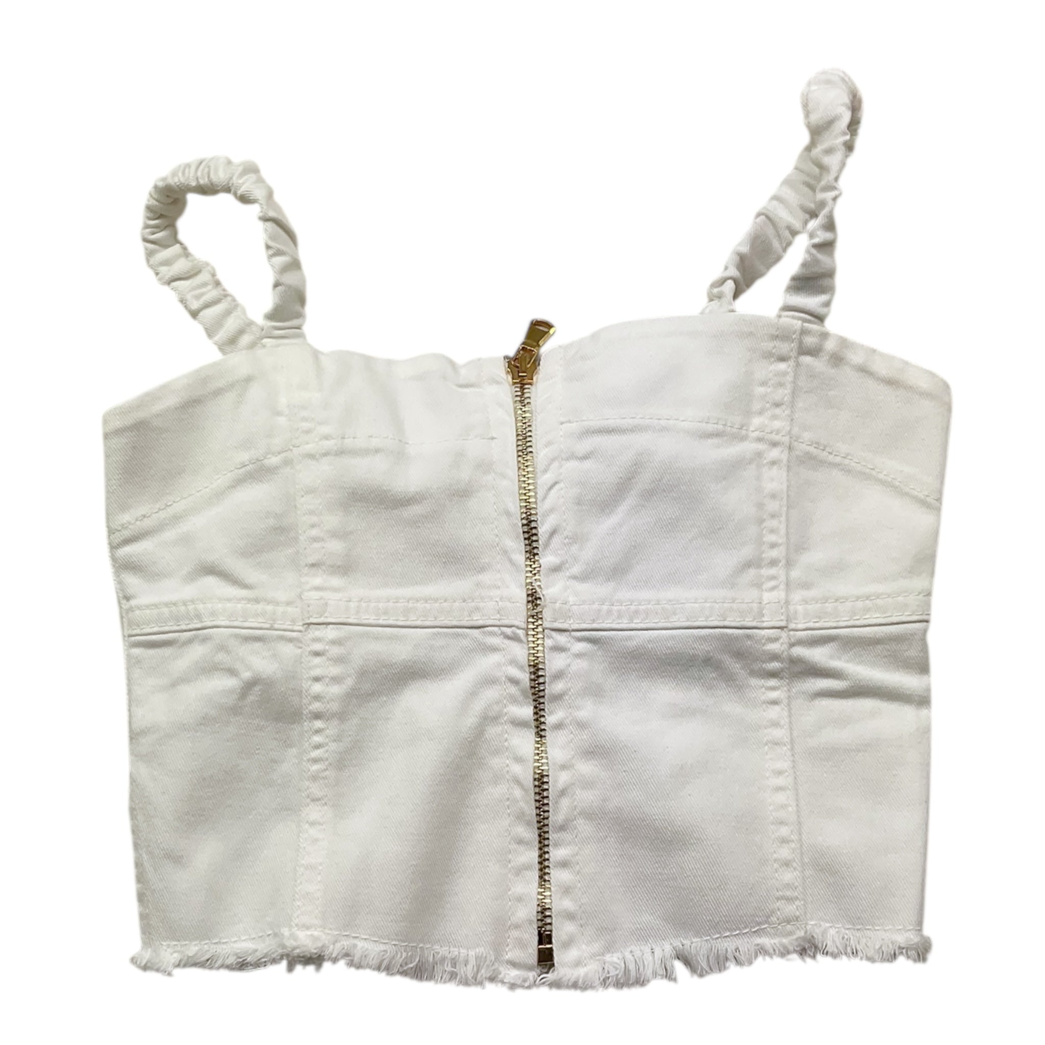 Lu Lu By Miss Grant Top Tinta Unita con Zip per Bambina LL3390 BIANCO LU LU BY MISS GRANT 
