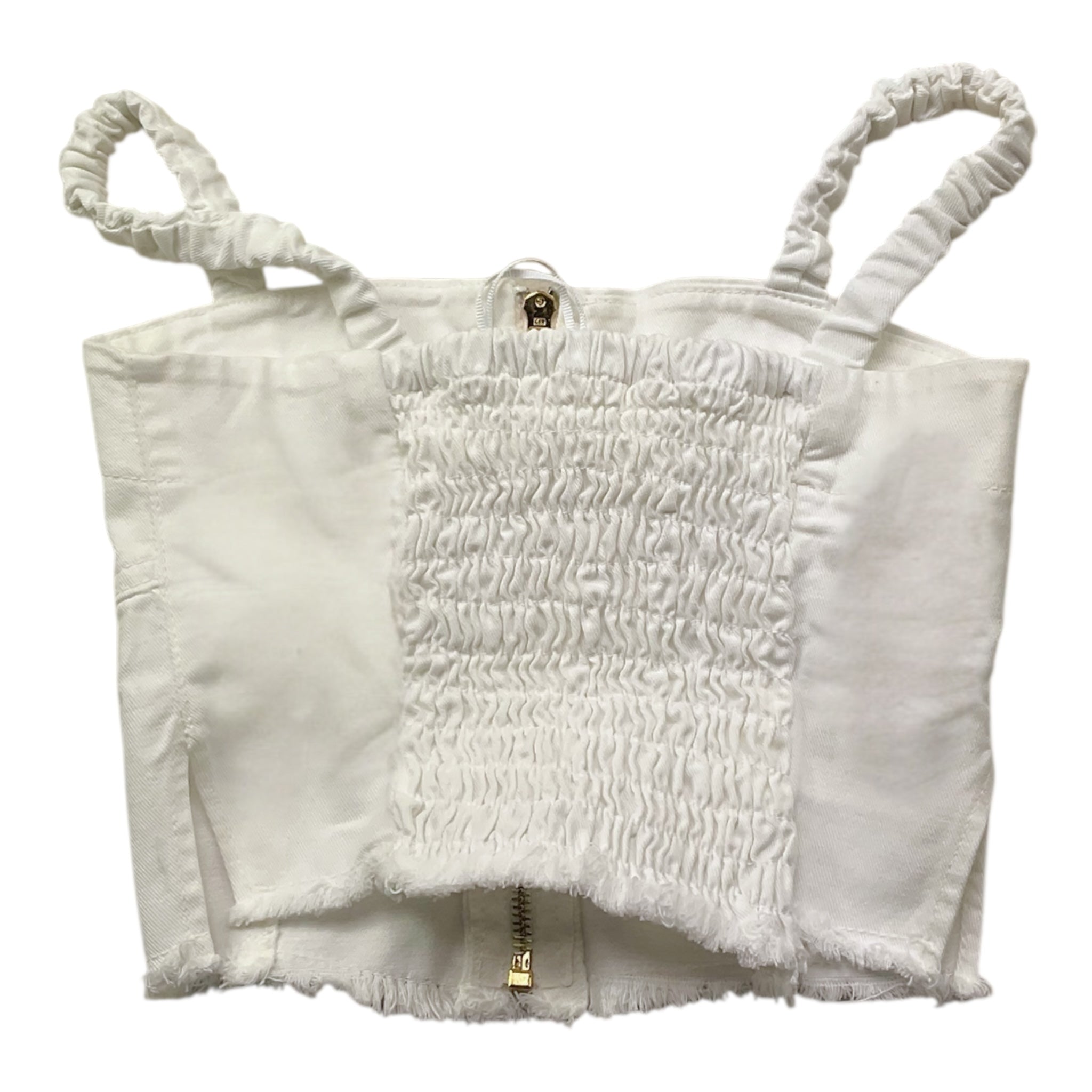 Lu Lu By Miss Grant Top Tinta Unita con Zip per Bambina LL3390 BIANCO LU LU BY MISS GRANT 