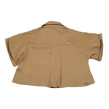 Lu Lu By Miss Grant Camicia Mezza Manica Tinta Unita Crop per Bambina LL3447 BISCOTTO LU LU BY MISS GRANT 