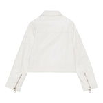 Lu Lu By Miss Grant Giubbino In Ecopelle Tinta Unita con Zip per Bambina LL3590 BIANCO LU LU BY MISS GRANT 