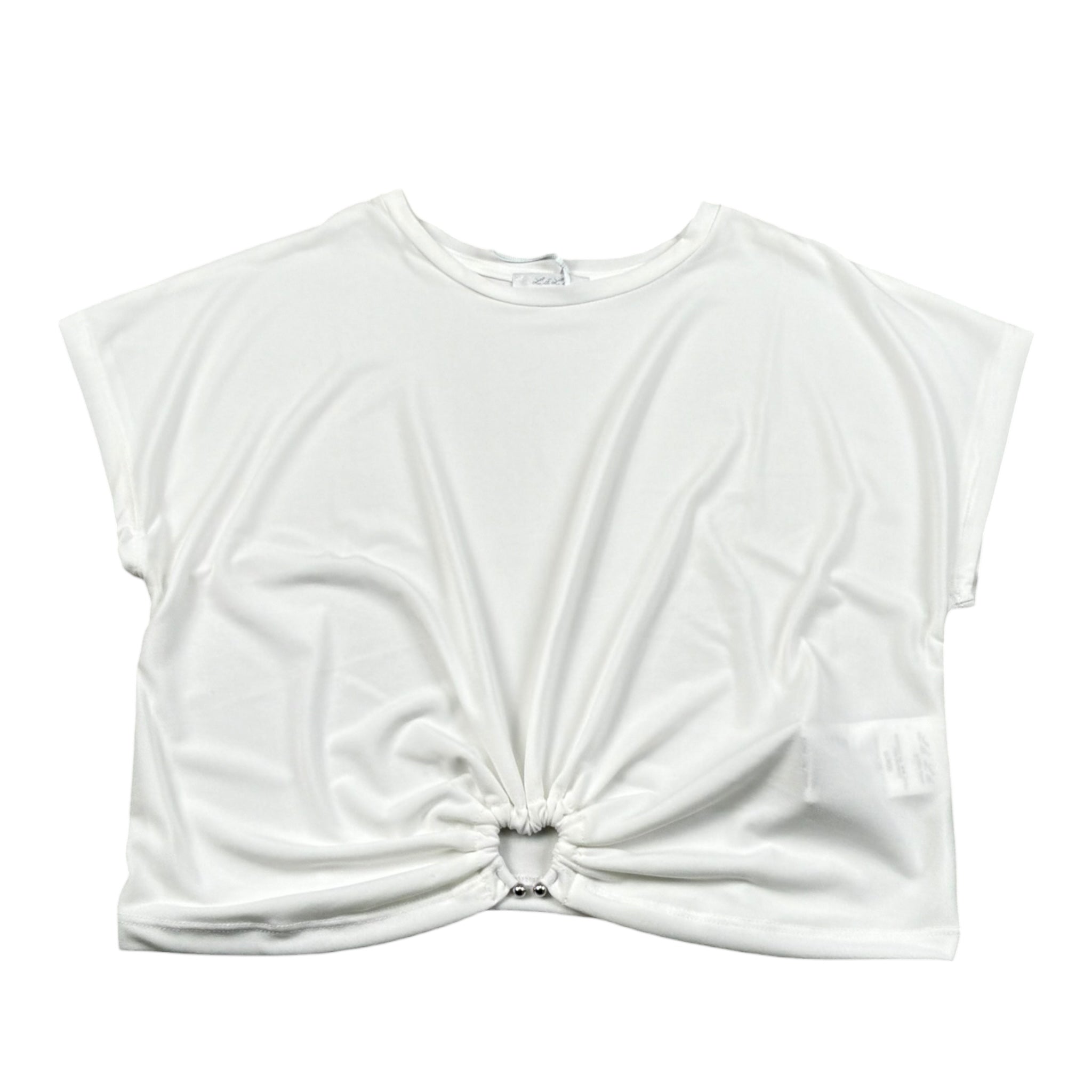 Lu Lu By Miss Grant Top Tinta Unita Mezza Manica per Bambina LL3622 BIANCO LU LU BY MISS GRANT 