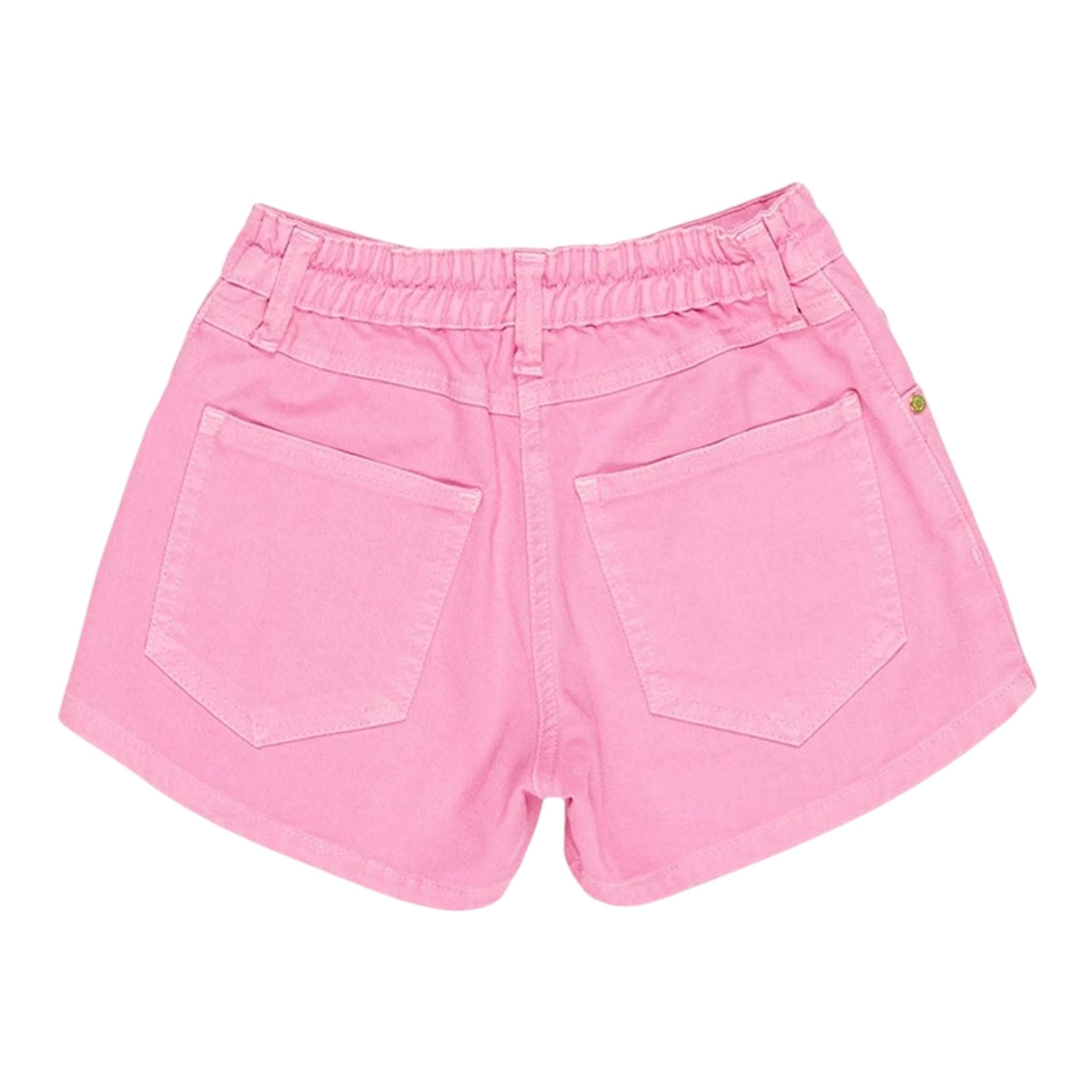 M+E' Short In Denim Tinta Unita con Girovita Regolabile per Bambina UE1704J ROSA M+E' 
