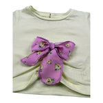 M+E' T-Shirt Girocollo Tinta Unita con Fiocco per Bambina UE1747 GIALLO M+E' 