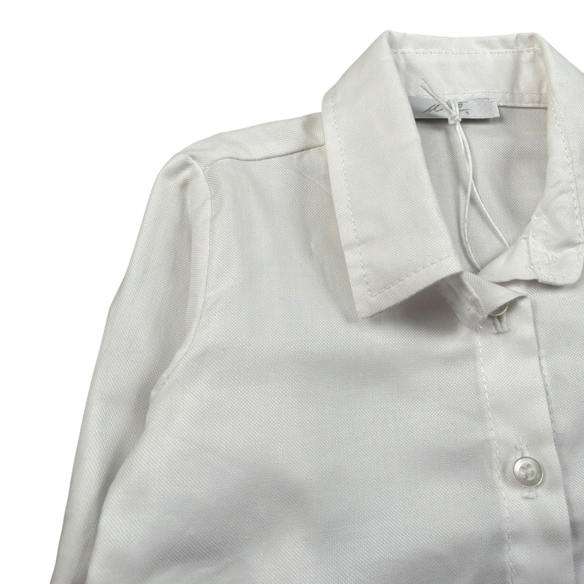 M+E' Camicia Manica Lunga Tint Unita Bianco per Neonato UE0448N BIANCO M+E' 