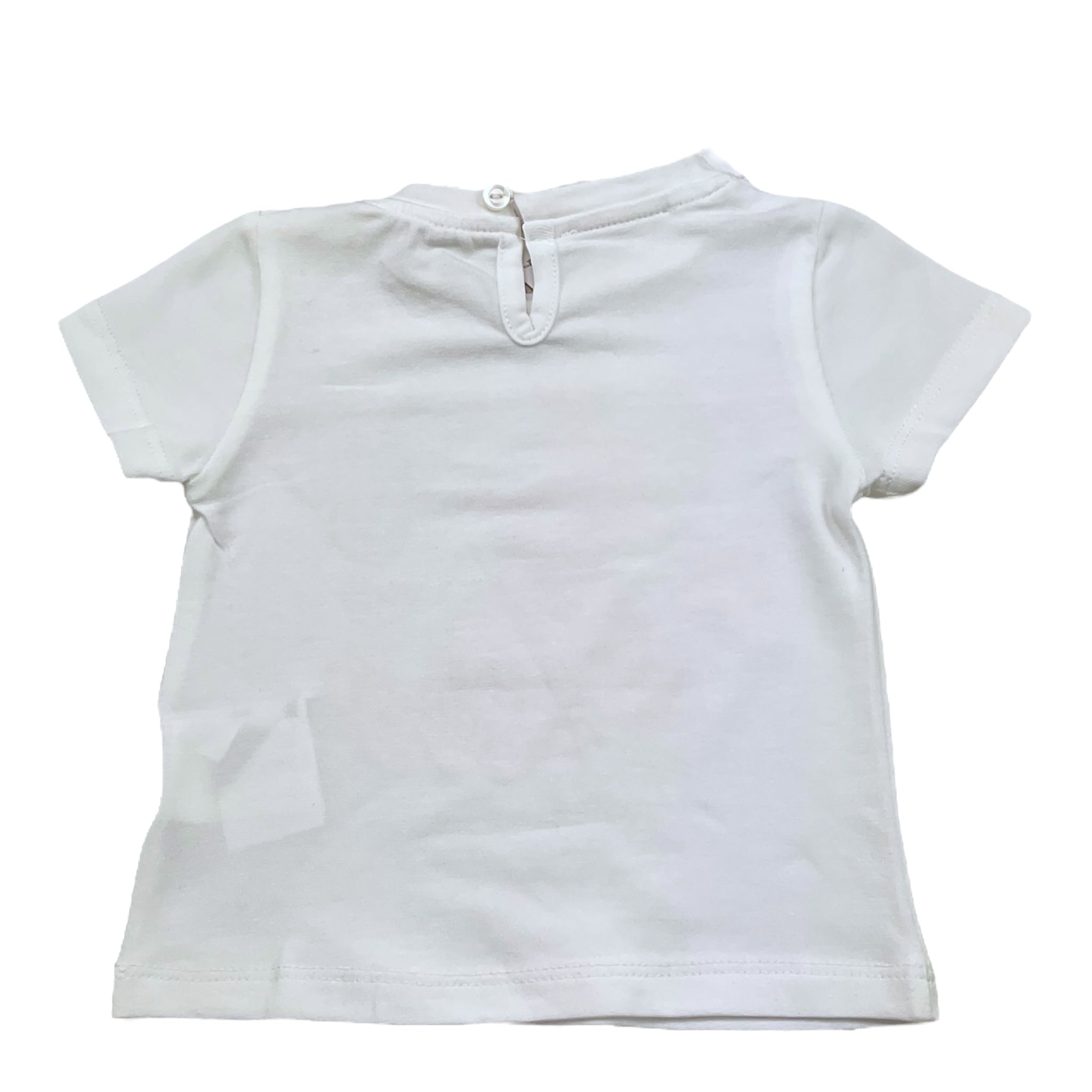 M+E' T-Shirt Girocollo Tinta Unita con Stampa per Neonata UE0900 BIANCO M+E' 