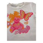 M+E' T-Shirt Girocollo Tinta Unita con Stampa per Neonata UE0900 BIANCO M+E' 