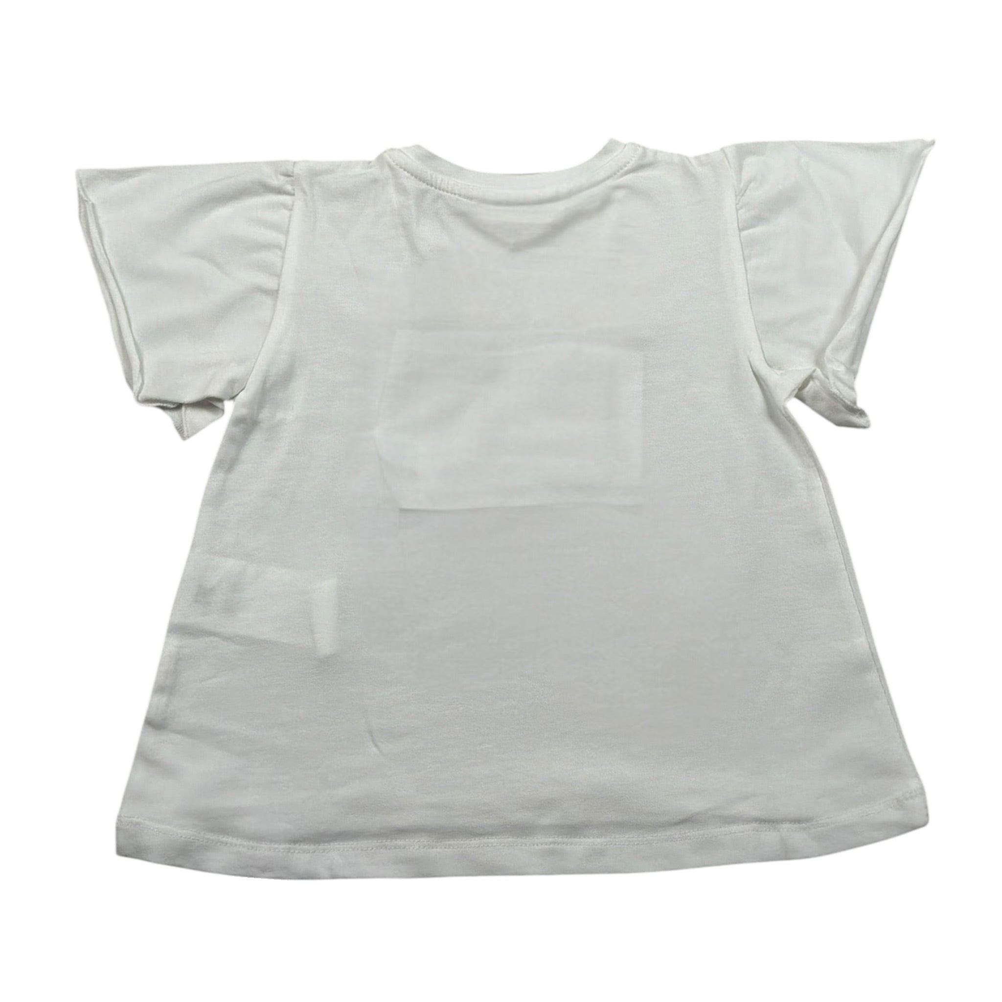 M+E' T-Shirt Girocollo tinta unita con Stampa Bianco per Bambina UE1276J BIANCO M+E' 