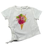 M+E' T-Shirt Girocollo tinta unita con Stampa Bianco per Neonata UE1356 BIANCO M+E' 