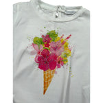 M+E' T-Shirt Girocollo tinta unita con Stampa Bianco per Neonata UE1356 BIANCO M+E' 