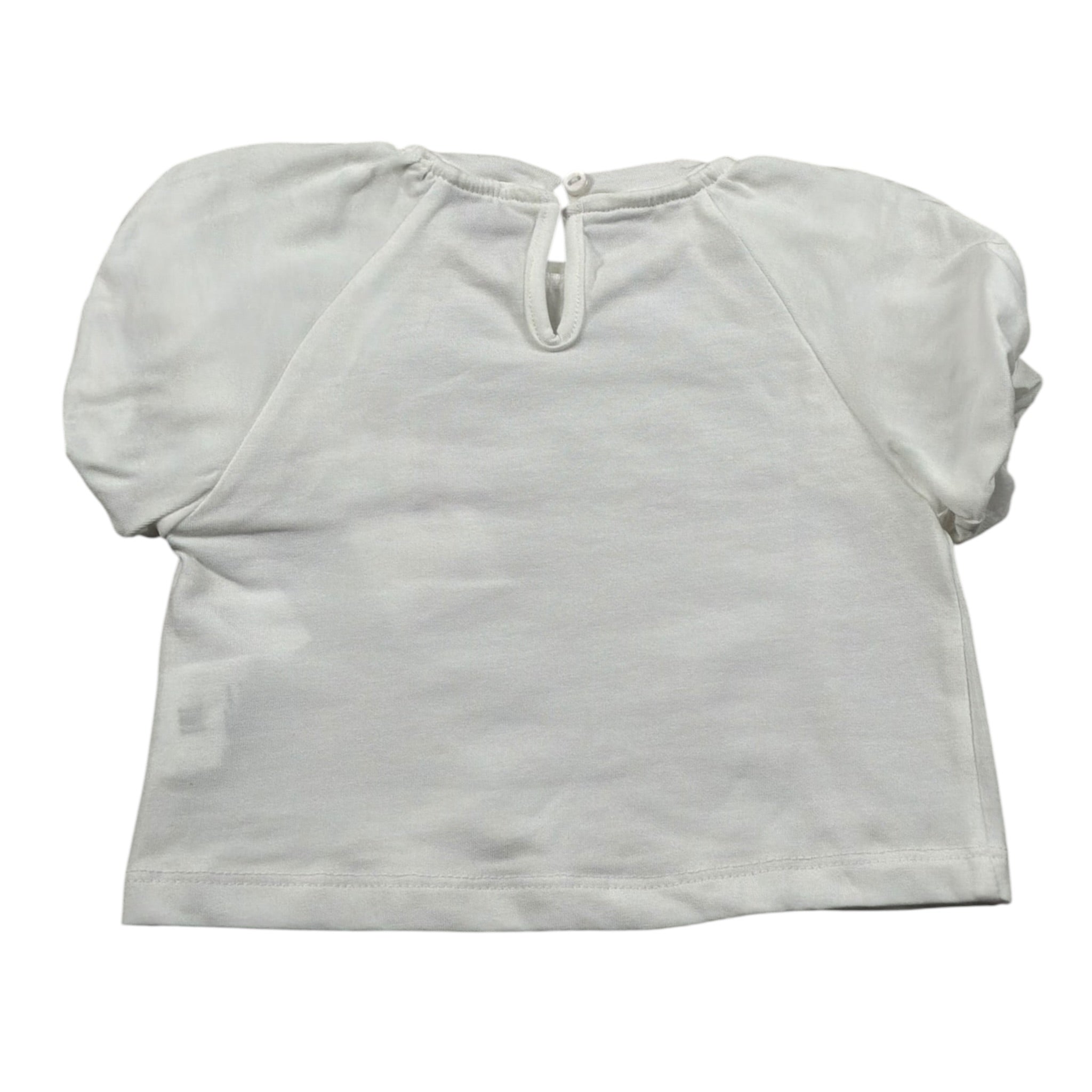 M+E' T-Shirt Girocollo tinta unita con Stampa Bianco per Neonata UE1424 BIANCO M+E' 
