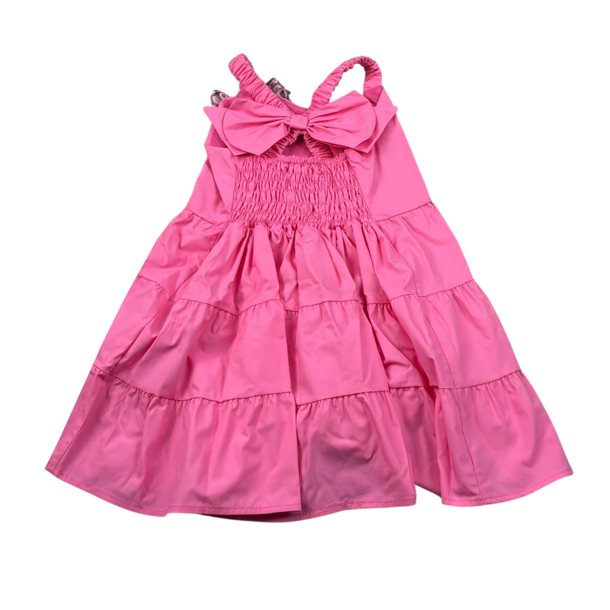 M+E' Abito tinta unita con Applicazione Fiocco Rosa per Bambina UE1709XX ROSA M+E' 