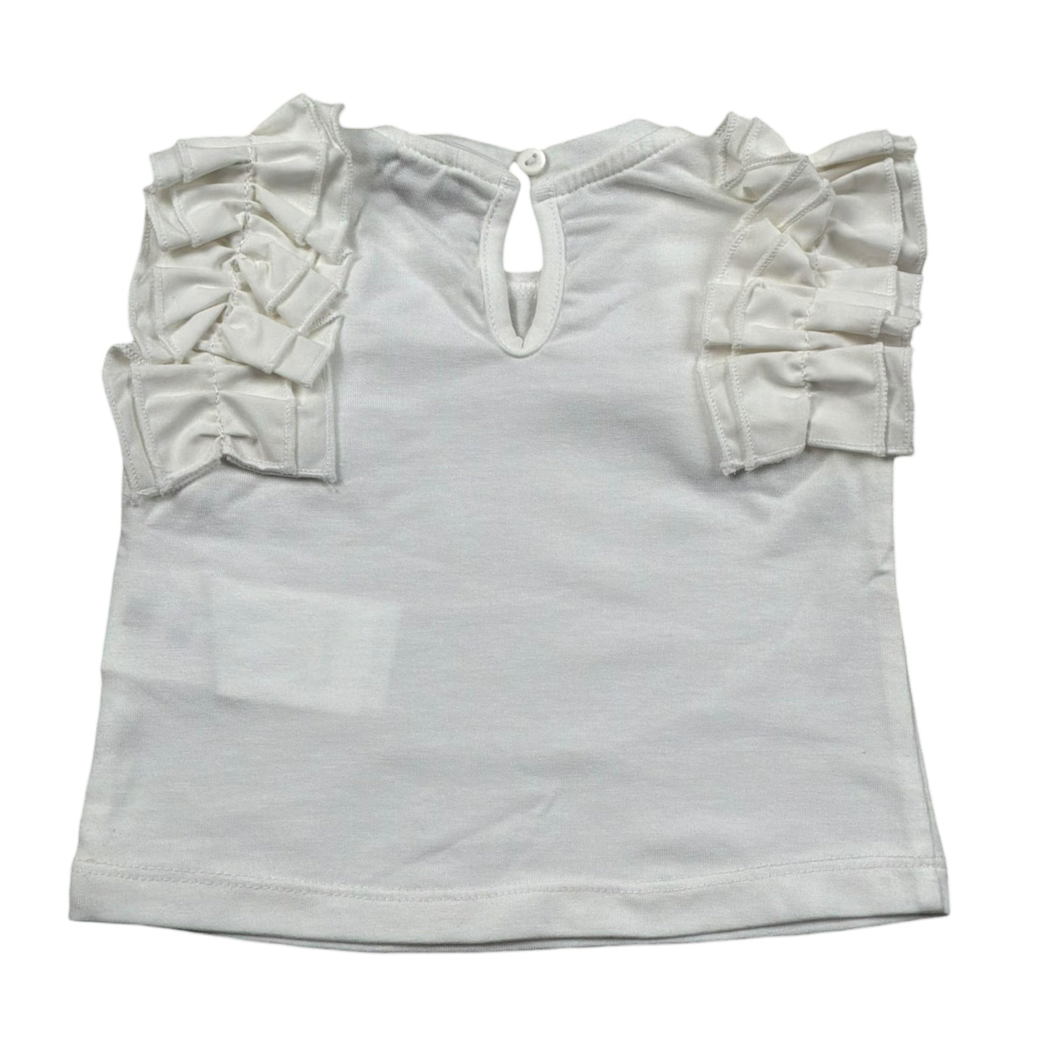 M+E' T-Shirt Girocollo tinta unita con Rouches Bianco per Bambina UE1735J BIANCO M+E' 