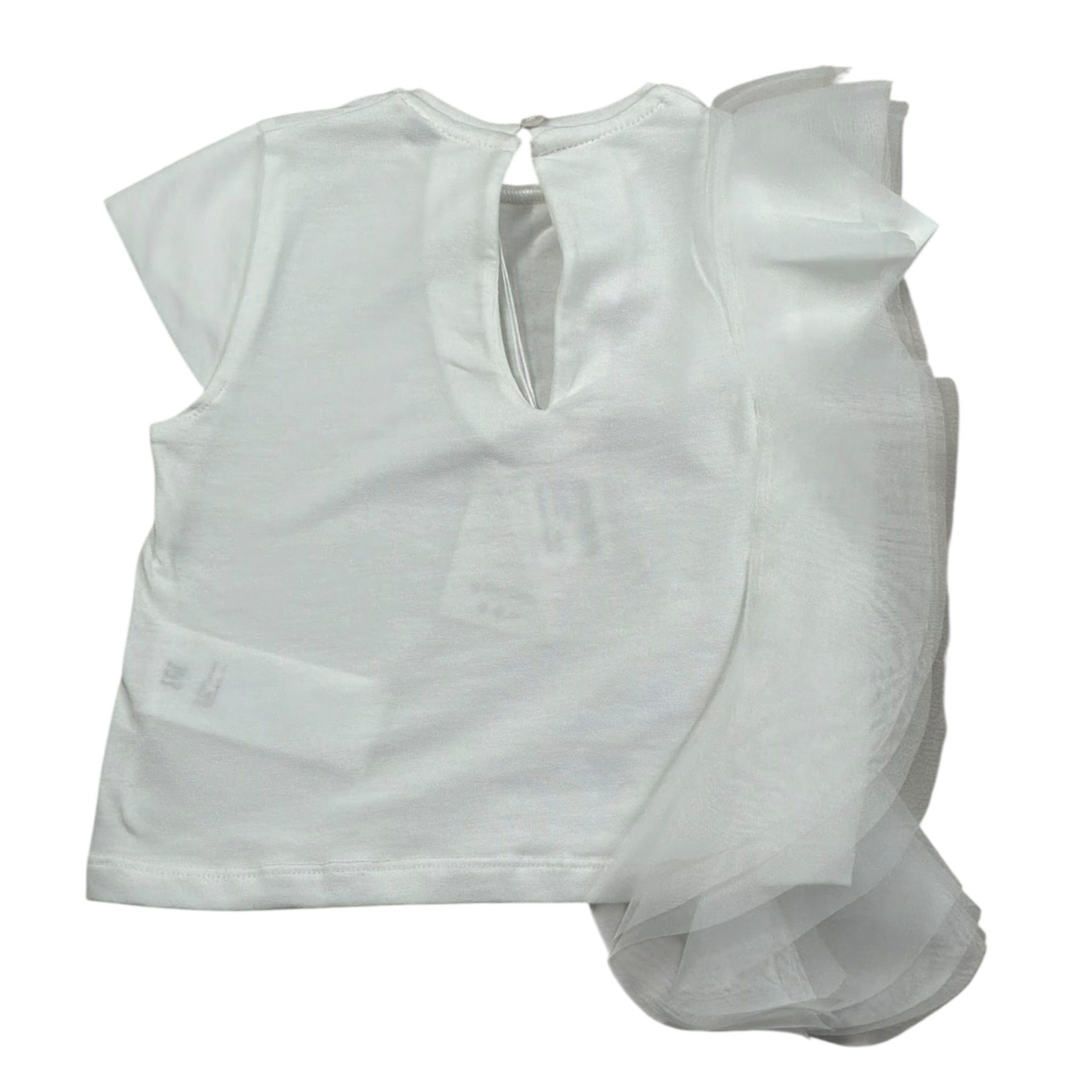 M+E' T-Shirt Girocollo tinta unita con Tulle Bianco per Neonata UE1768NX BIANCO M+E' 