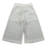 M+E' Pantalone Palazzo tinta unita In Pizzo Sangallo Bianco per Bambina UE1801 BIANCO M+E' 