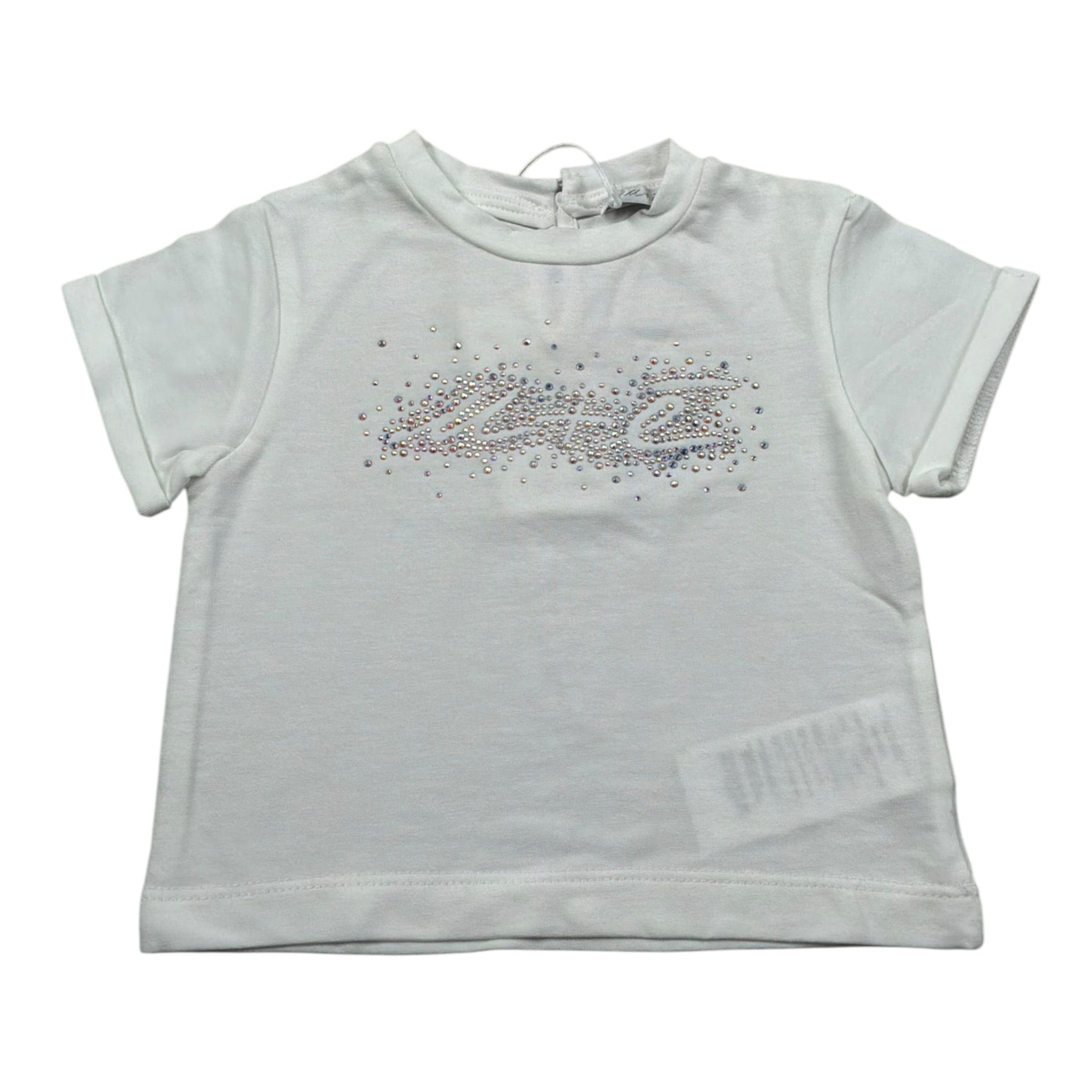 M+E' T-Shirt Girocollo tinta unita con Brillantini Panna per Neonata UE1817N PANNA M+E' 
