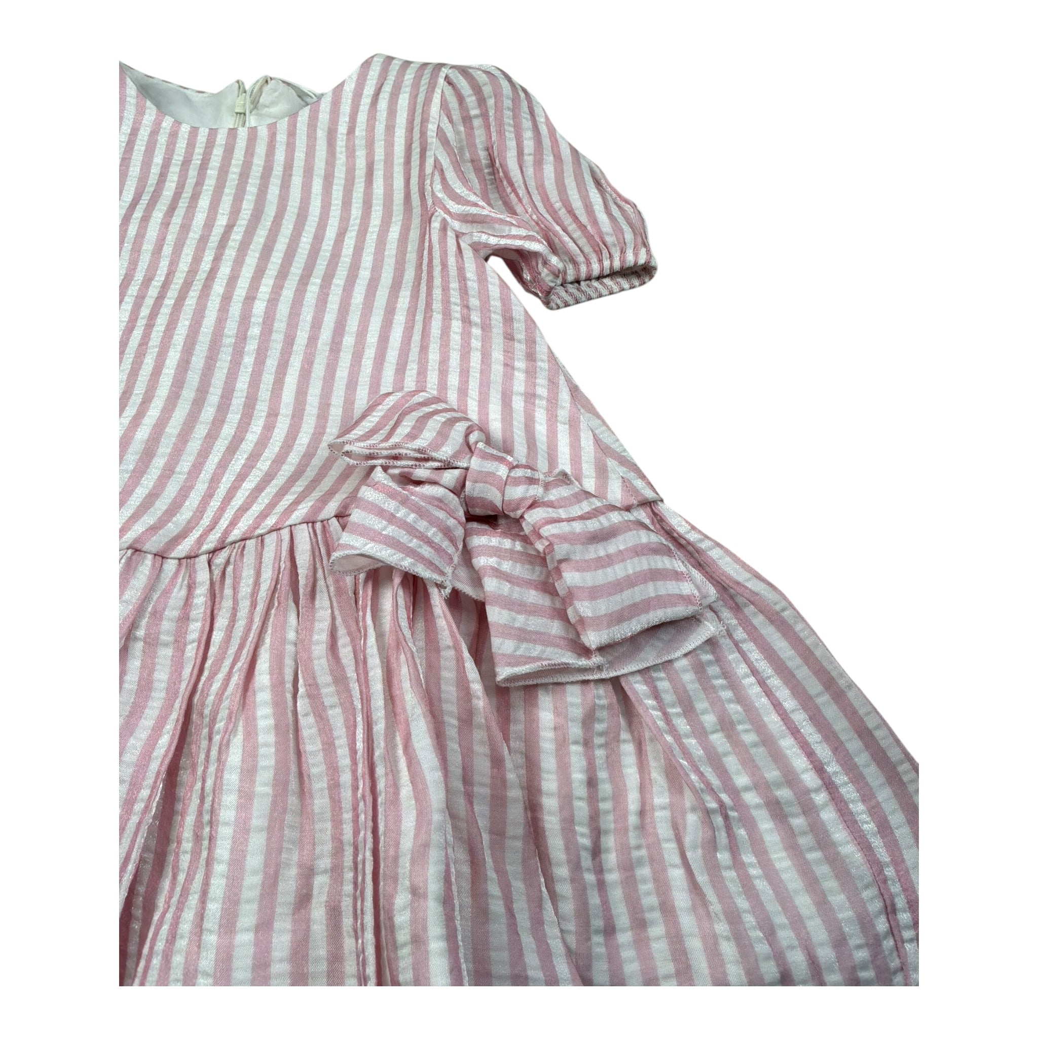M+E' Abito Mezza Manica Fantasia A Righe per Bambina UE1820 BIANCO/ROSA M+E' 