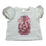 M+E' T-Shirt Girocollo tinta unita con Stampa Bianco per Neonata UE1856X BIANCO M+E' 