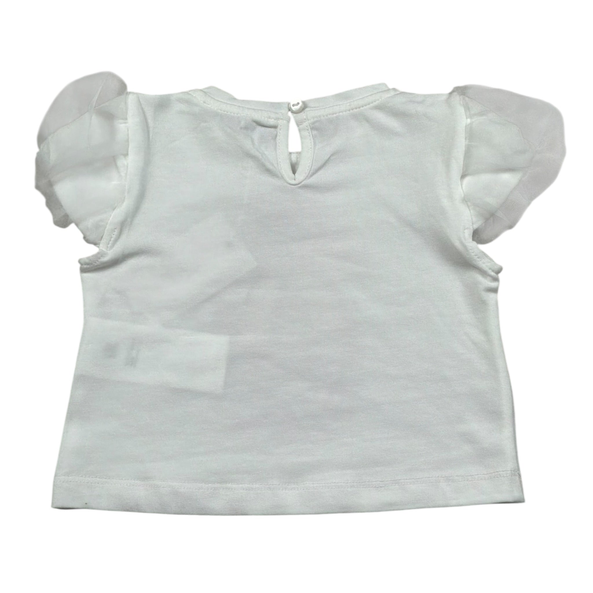 M+E' T-Shirt Girocollo tinta unita con Stampa Bianco per Neonata UE1856X BIANCO M+E' 