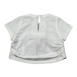 M+E' T-Shirt Girocollo Tinta Unita con Stampa per Bambina UE1858 BIANCO M+E' 