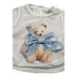 M+E' T-Shirt Girocollo Tinta Unita con Stampa per Bambina UE1858 BIANCO M+E' 