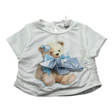 M+E' T-Shirt Girocollo tinta unita con Stampa Panna per Bambina UE1858X PANNA M+E' 