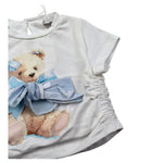 M+E' T-Shirt Girocollo tinta unita con Stampa Panna per Bambina UE1858X PANNA M+E' 