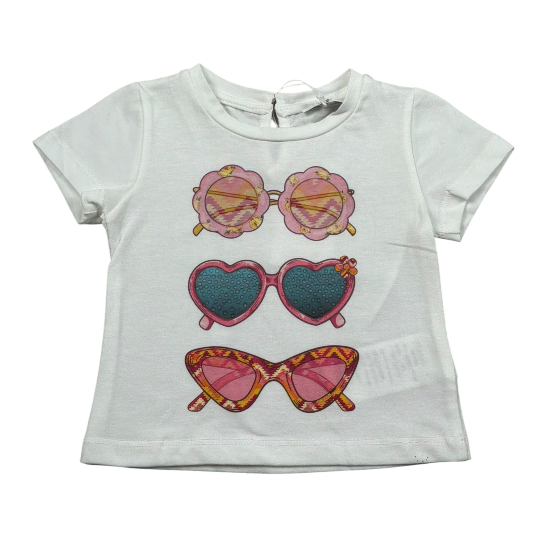 M+E' T-Shirt Girocollo tinta unita con Stampa Bianco per Neonata UE1860X BIANCO M+E' 