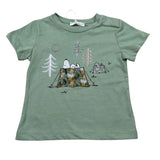 M+E' T-Shirt Girocollo tinta unita con Stampa Verde per Neonato UEM0342 VERDE M+E' 