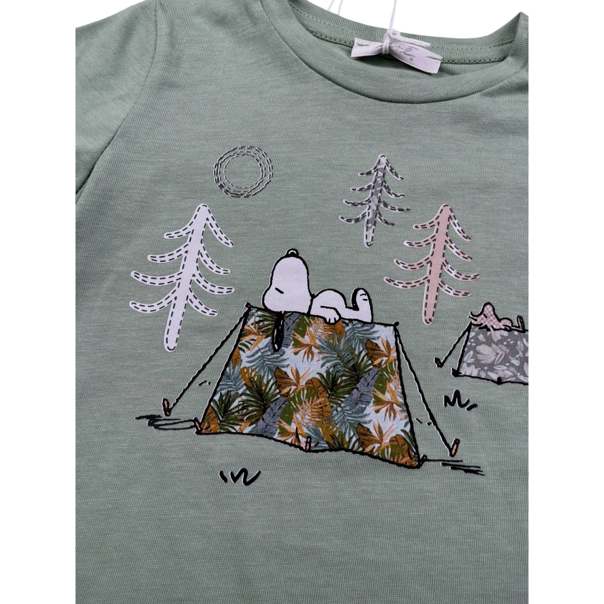 M+E' T-Shirt Girocollo tinta unita con Stampa Verde per Neonato UEM0342 VERDE M+E' 