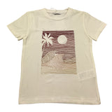 M+E' T-Shirt Girocollo Tinta Unita con Stampa In Contrasto per Neonato UEM0483 PANNA M+E' 