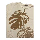 M+E' T-Shirt Girocollo Tinta Unita con Stampe per Neonato UEM0484 PANNA M+E' 