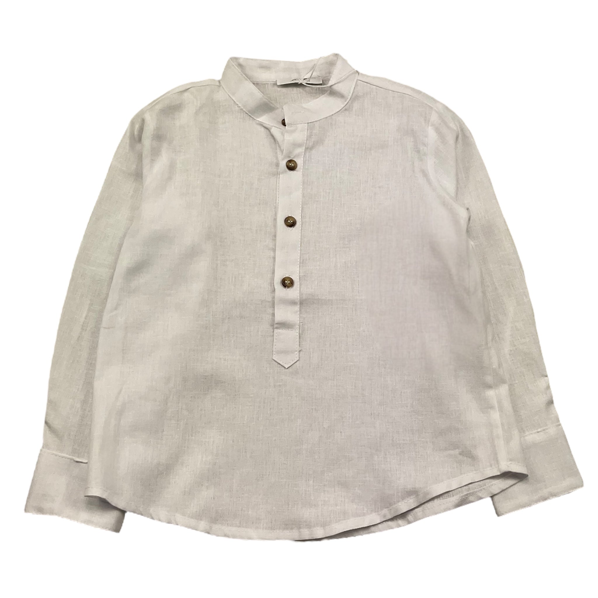 M+E' Camicia Manica Lunga Tinta Unita Collo Coreano per Neonato UEM0507 BIANCO M+E' 