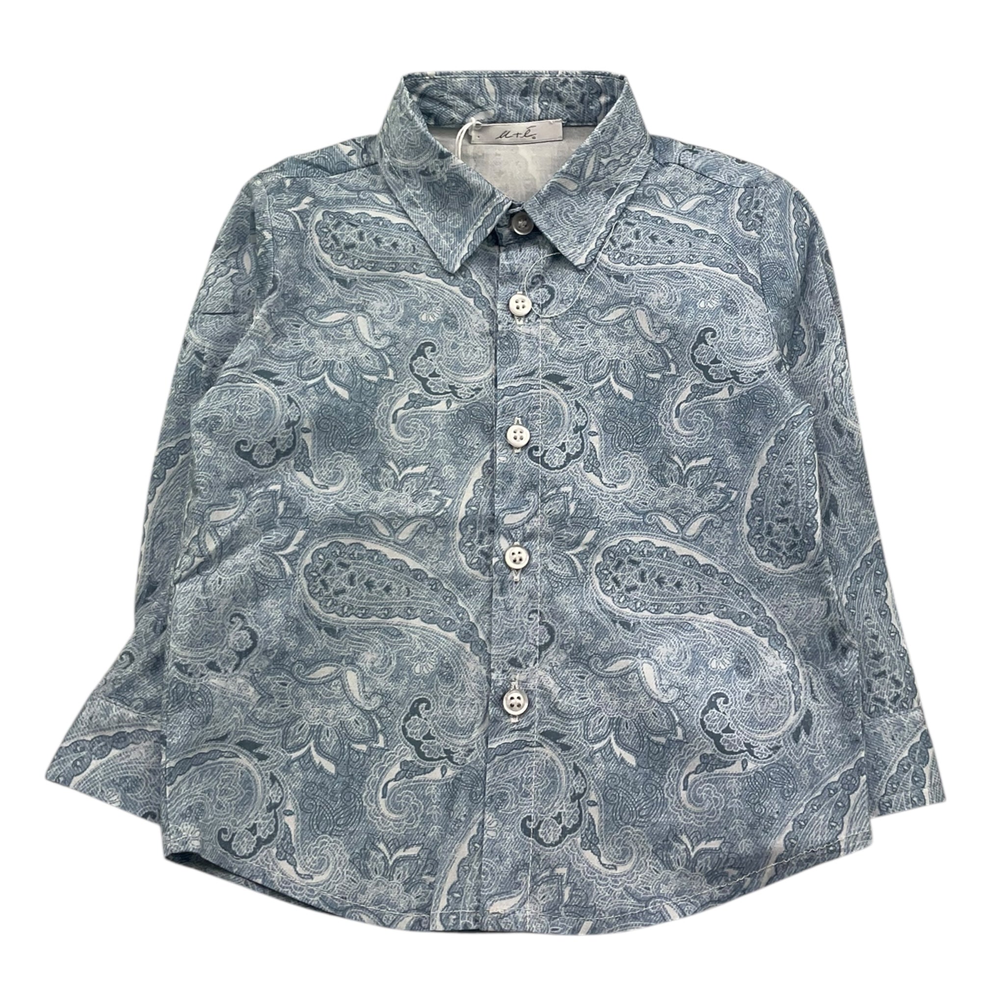 M+E' Camicia Manica Lunga Tinta Unita per Bambino UEM0529 AZZURRO M+E' 
