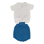 Mac Ilusio'N Completo 2 Pezzi Maglia Mezza Manica-Salopettes per Neonato 9647 BIANCO/BLU MAC ILUSIO'N 