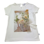 Magil T-Shirt Girocollo Tinta Unita con Stampa per Bambina BN26010 BIANCO MAGIL 