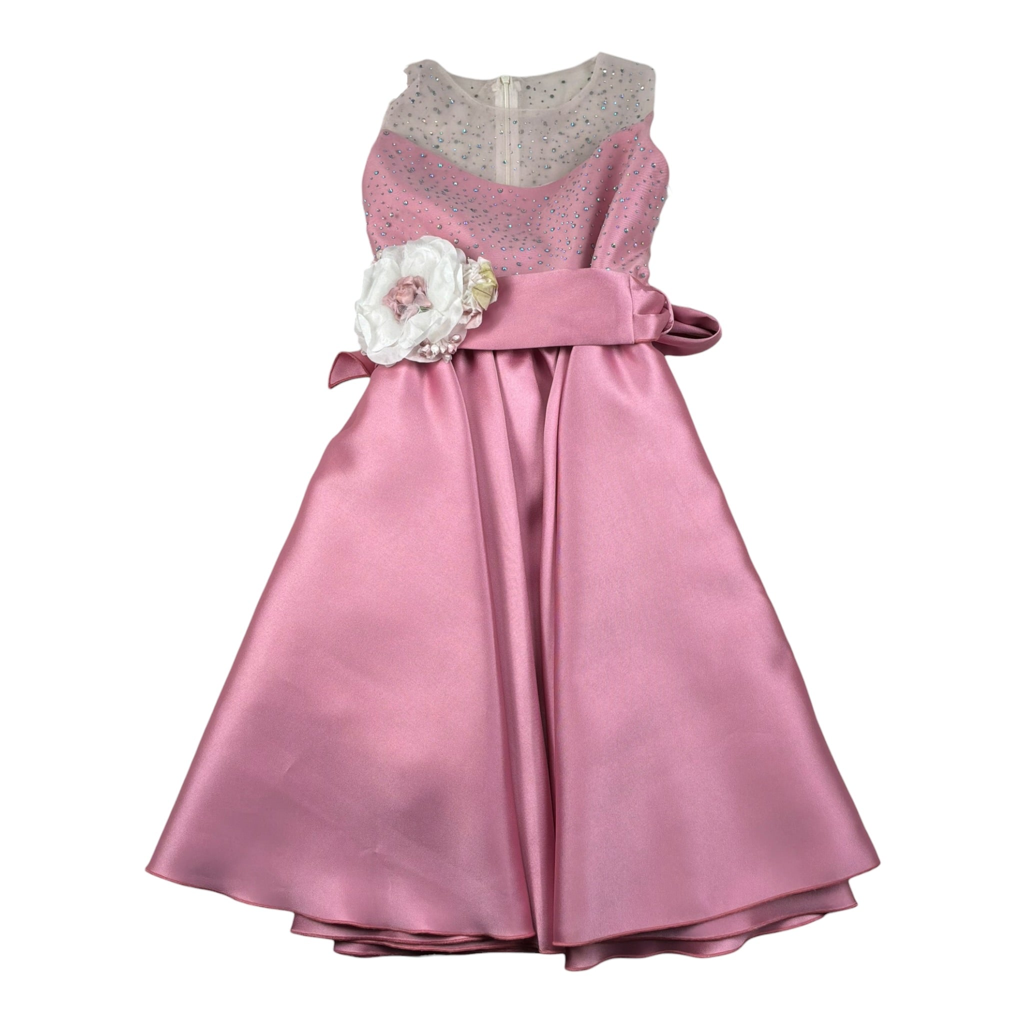 Magnifica Lulu Abito Cerimonia Giromanica Tinta Unita per Bambina AGATHAR ROSA MAGNIFICA LULU 